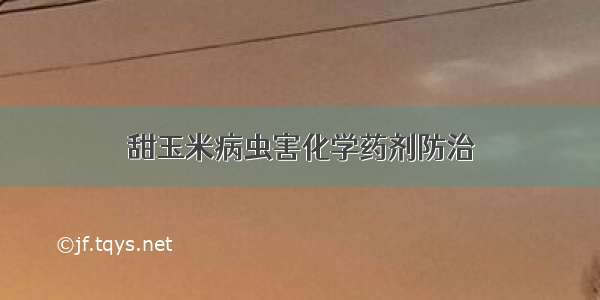 甜玉米病虫害化学药剂防治