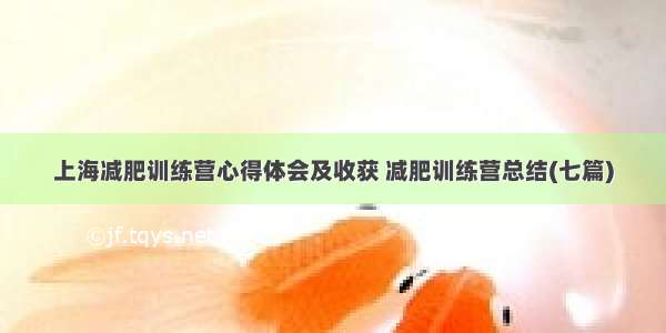 上海减肥训练营心得体会及收获 减肥训练营总结(七篇)