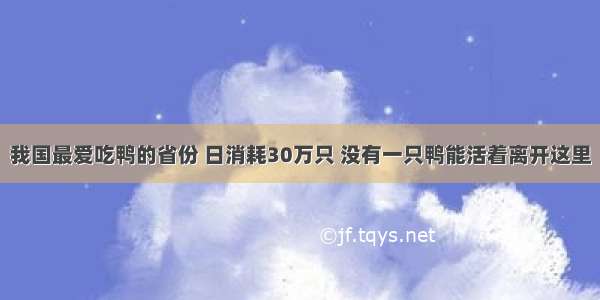 我国最爱吃鸭的省份 日消耗30万只 没有一只鸭能活着离开这里