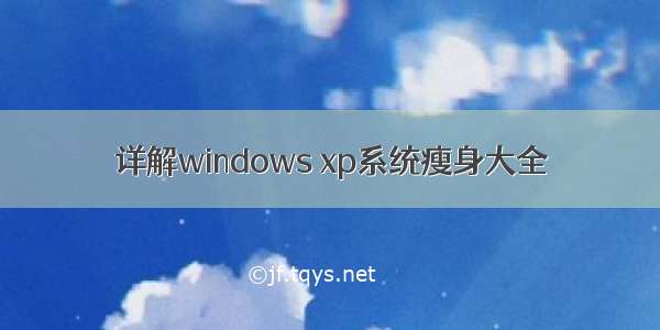 详解windows xp系统瘦身大全
