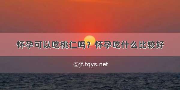 怀孕可以吃桃仁吗？怀孕吃什么比较好