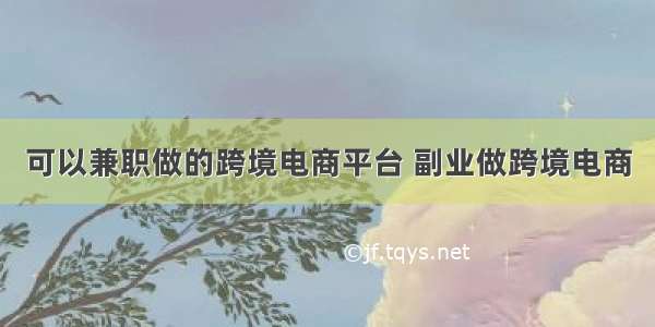 可以兼职做的跨境电商平台 副业做跨境电商