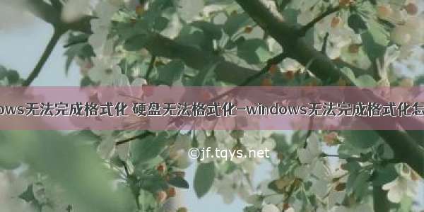 w ndows无法完成格式化 硬盘无法格式化-windows无法完成格式化怎么办