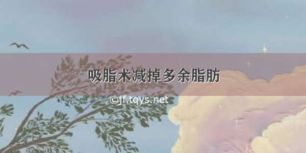 吸脂术减掉多余脂肪