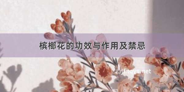 槟榔花的功效与作用及禁忌