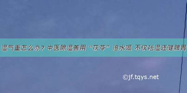 湿气重怎么办？中医除湿善用“茯苓”泡水喝 不仅祛湿还健脾胃