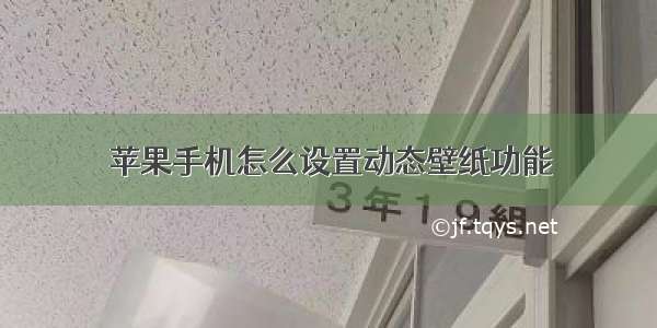 苹果手机怎么设置动态壁纸功能