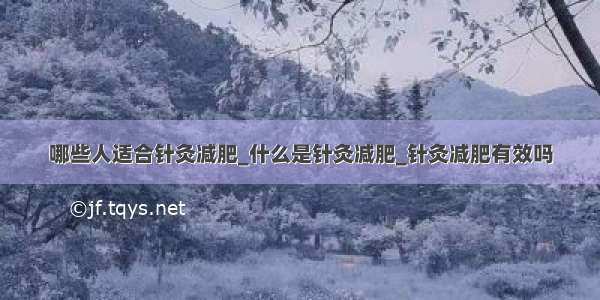 哪些人适合针灸减肥_什么是针灸减肥_针灸减肥有效吗