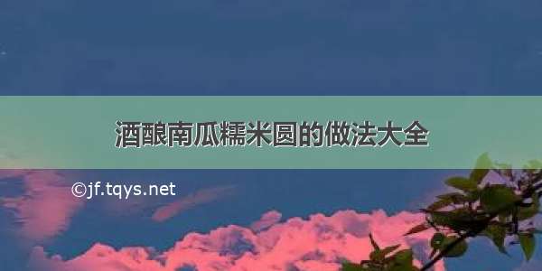 酒酿南瓜糯米圆的做法大全