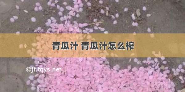 青瓜汁 青瓜汁怎么榨