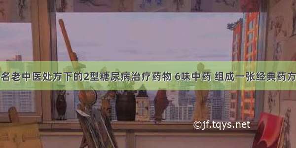 名老中医处方下的2型糖尿病治疗药物 6味中药 组成一张经典药方