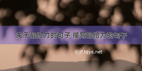 关于最给力的句子 描写最给力的句子