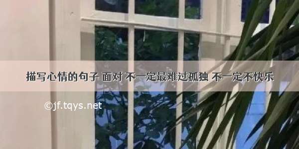 描写心情的句子 面对 不一定最难过孤独 不一定不快乐