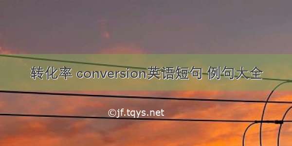 转化率 conversion英语短句 例句大全