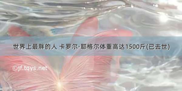 世界上最胖的人 卡罗尔·耶格尔体重高达1500斤(已去世)