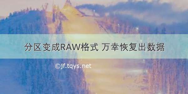 分区变成RAW格式 万幸恢复出数据