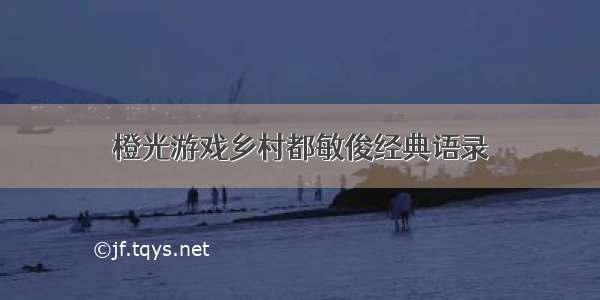 橙光游戏乡村都敏俊经典语录