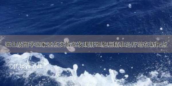 蛋白质组学国家重点实验室发现肝细胞癌精准治疗潜在新靶点