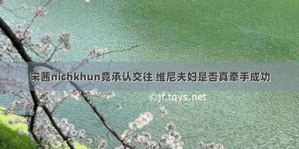 宋茜nichkhun竟承认交往 维尼夫妇是否真牵手成功