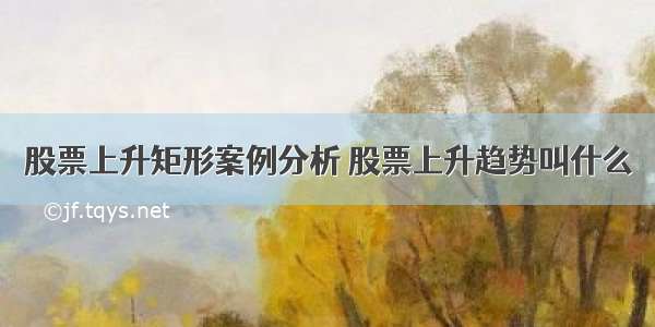 股票上升矩形案例分析 股票上升趋势叫什么