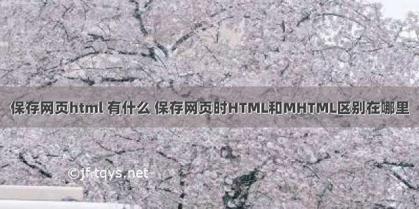 保存网页html 有什么 保存网页时HTML和MHTML区别在哪里