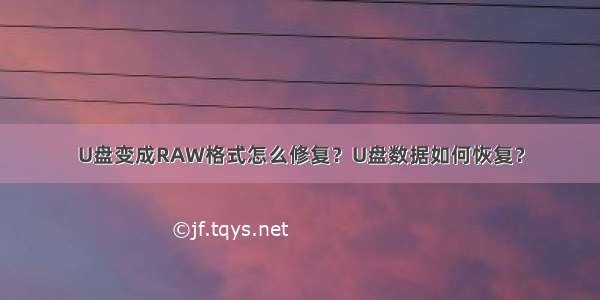 U盘变成RAW格式怎么修复？U盘数据如何恢复？