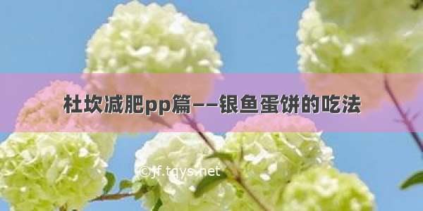 杜坎减肥pp篇——银鱼蛋饼的吃法