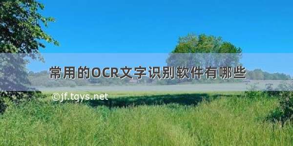 常用的OCR文字识别软件有哪些