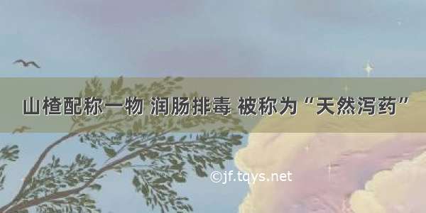 山楂配称一物 润肠排毒 被称为“天然泻药”