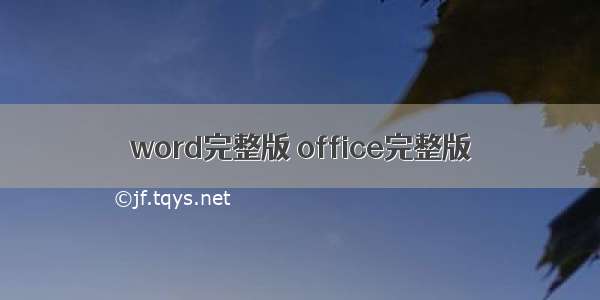 word完整版 office完整版