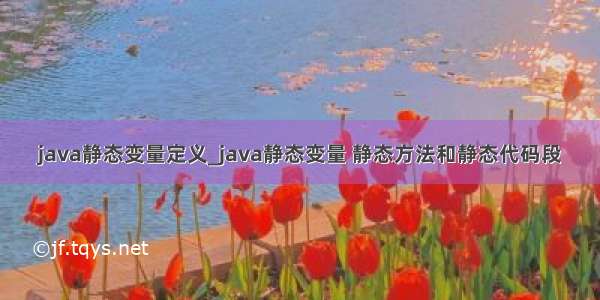 java静态变量定义_java静态变量 静态方法和静态代码段