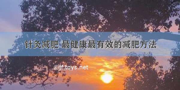 针灸减肥 最健康最有效的减肥方法