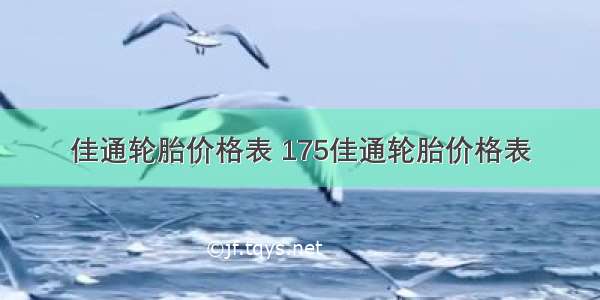 佳通轮胎价格表 175佳通轮胎价格表