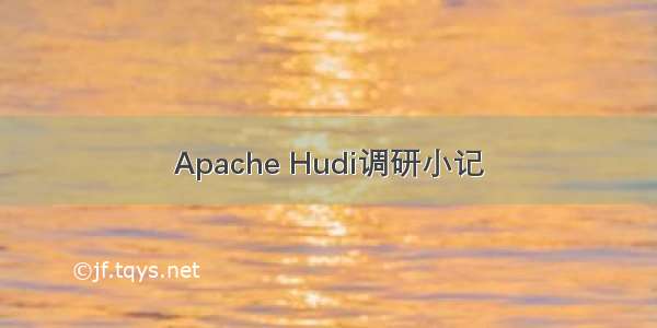 Apache Hudi调研小记
