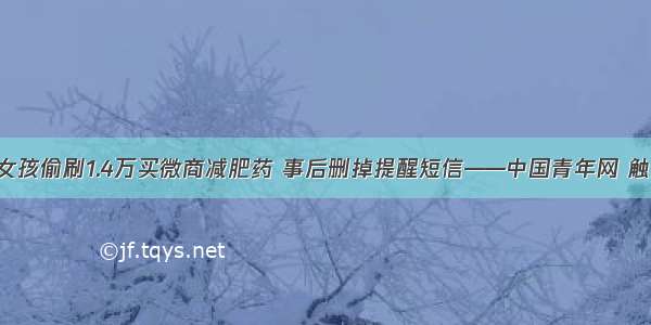 15岁女孩偷刷1.4万买微商减肥药 事后删掉提醒短信——中国青年网 触屏版