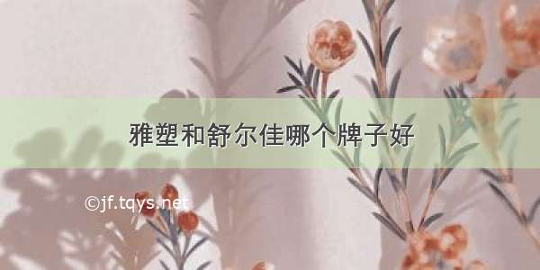 雅塑和舒尔佳哪个牌子好