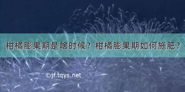 柑橘膨果期是啥时候？柑橘膨果期如何施肥？