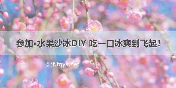 参加•水果沙冰DIY 吃一口冰爽到飞起！