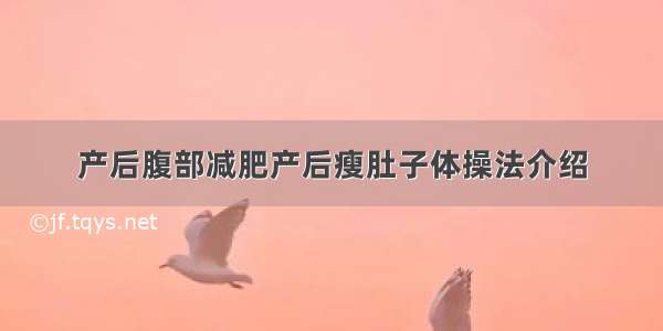 产后腹部减肥产后瘦肚子体操法介绍