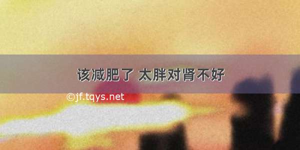 该减肥了 太胖对肾不好