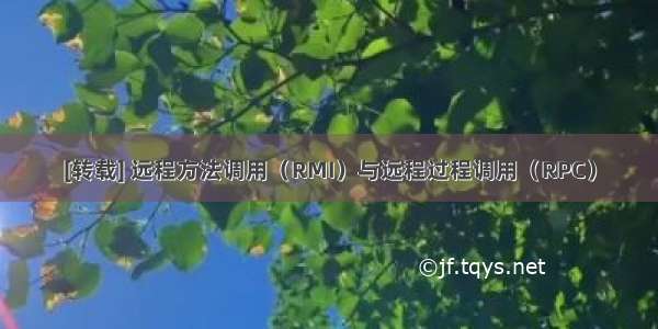 [转载] 远程方法调用（RMI）与远程过程调用（RPC）