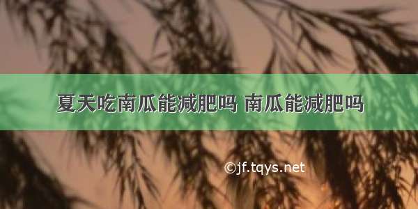 夏天吃南瓜能减肥吗 南瓜能减肥吗