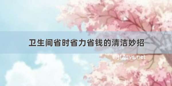 卫生间省时省力省钱的清洁妙招