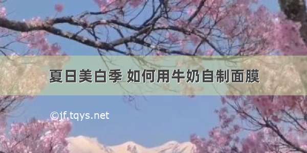 夏日美白季 如何用牛奶自制面膜