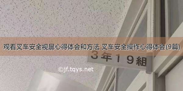 观看叉车安全视屏心得体会和方法 叉车安全操作心得体会(9篇)