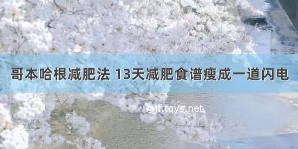 哥本哈根减肥法 13天减肥食谱瘦成一道闪电