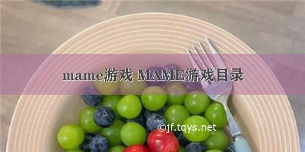 mame游戏 MAME游戏目录