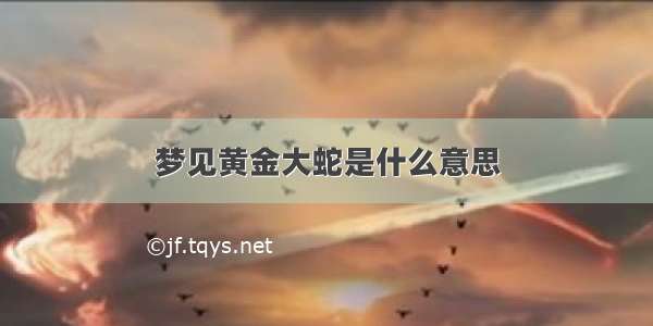 梦见黄金大蛇是什么意思