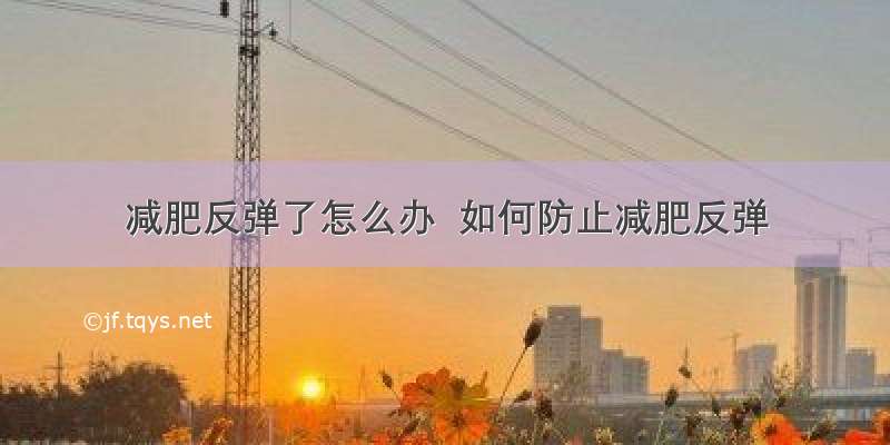 减肥反弹了怎么办  如何防止减肥反弹