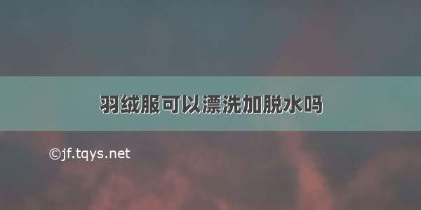 羽绒服可以漂洗加脱水吗